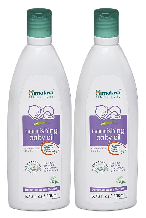 Himalaya Nourishing Baby Oil, Moisturizing with Olive Oil, Ashwagandha, Aloe Vera, Massage
