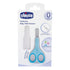Chicco Nail Scissors for Babies, Stainless Steel with Curved Blades, Protective Case, Non-Slip Handle