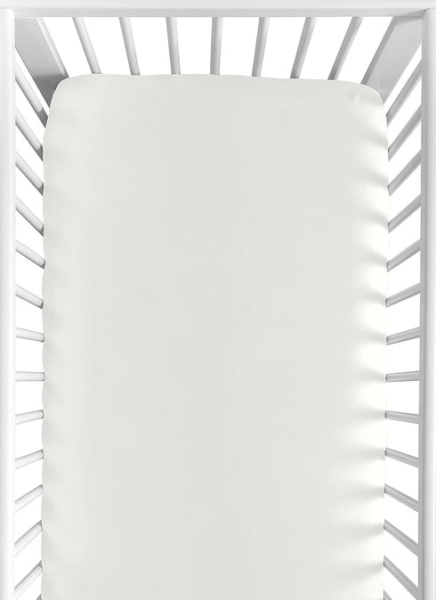 Sweet Jojo Designs Solid Ivory Girl Baby Fitted Crib Sheet Infant Newborn
