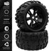 GLOBACT 1/8 1/10 17mm Hex RC Wheels and Tires - PreGlued for 1/10 TRX ERevo T-Maxx Summit