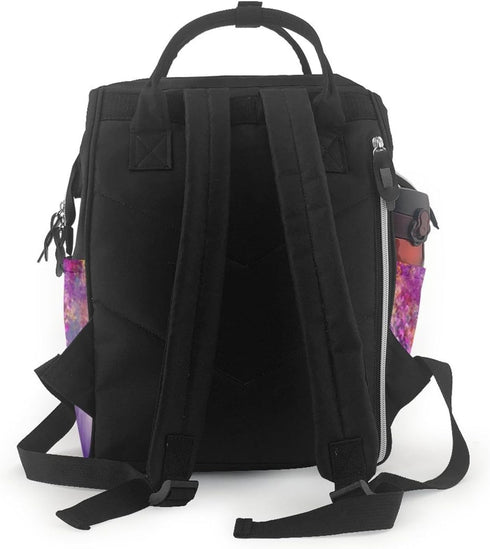 FHEDVBN Backpack Mummy Backpacks Daypack Abstract Purple Weeping Flower Diaper Bag for Women Multifunction Waterproof