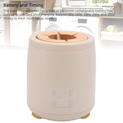 Sunisfa 4 Electric Baby Formula Mixer, Low Noise Automatic Infant Bottle Shaker Mixing Modes, Rechargeable Battery