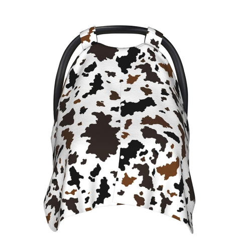 Yobvec Western Cow Print Baby Car Seat Canopy Cover Multi Use Nursing Cover for Mom Nursing Covers Newborn Cow Print