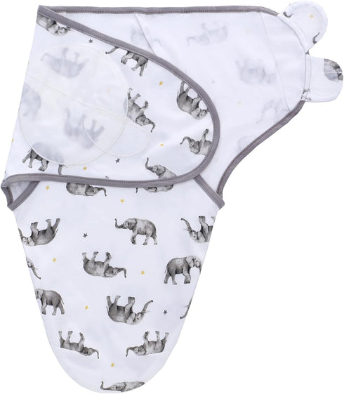 3 Pack 100% Elephants,0-3Months) LAT Swaddle Blanket with zip Baby Girl Boy-Easy Adjustable Infant Sleep Sack Wrap