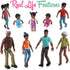 Beverly Hills Doll Collection Sweet Li'l Family African American Dollhouse People Set of 9 Action Figures