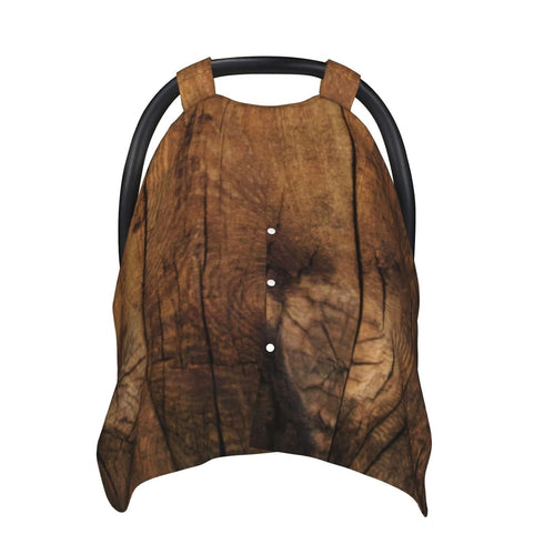 Hcpwzrf Faux Rustic Barn Wood Baby Car Seat Cover & Nursing Cover - Breathable Stretch Multi-Use Cover