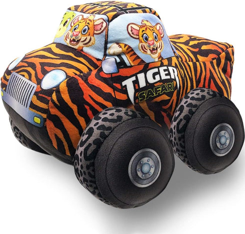 ArtCreativity Safari Plush Monster Truck, 8 Inch Soft Car Toy for Toddlers, Great Gift Idea