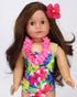 Sophia's 4 Piece Hawaiian Accessories and Floral Bathing Suit Set for 18'' Dolls