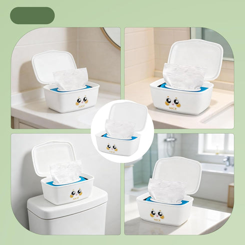 Runhike Wipes Dispenser Compatible with Cottonelle Flushable Wipes, Refillable Wet Wipes Container, Small Plastic