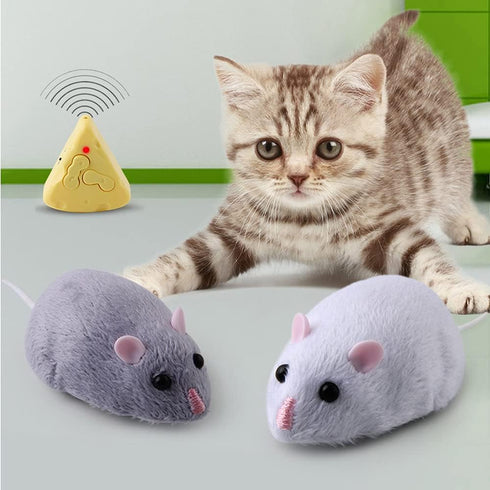 Tipmant Mini RC Mice - IR Remote Control Rat Mouse Animal Prank Joke Toys for Cat Dog Kids, White