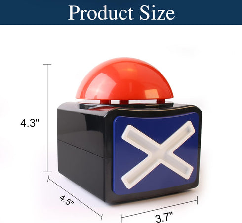 BEAN LIEVE Game Buzzer 4 Pack - Trivia Quiz Buzzer with Lights and Sound, Red Buttons for Game Show