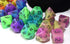 Double Color Glow in The Dark Dice Set, 35 Pieces Polyhedral Dice for RPG DND MTG Games with Black Velvet Pouch