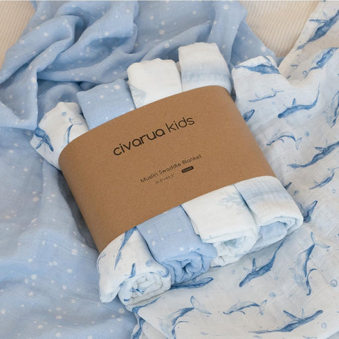 4 Pack 31.5 43.3 Muslin Swaddle Blankets for Newborn, Cotton Baby Blankets for Boys, Large x Breathable Soft Receiving