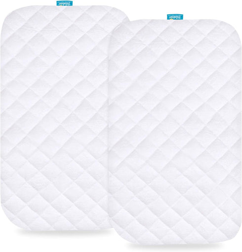 Waterproof Bassinet Mattress Pad Cover for Fodoss, BIERUM, Bellababy, MiClassic Bassinet, 2 Pack, Ultra Soft
