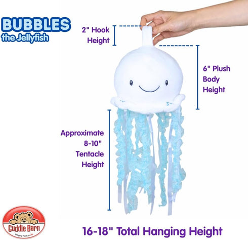 18 Inches Cuddle Barn - Jellyfish Bubbles | Soft Jelly Fish Plush Toy | Hanging Loop | Gentle Color Changing Lights |