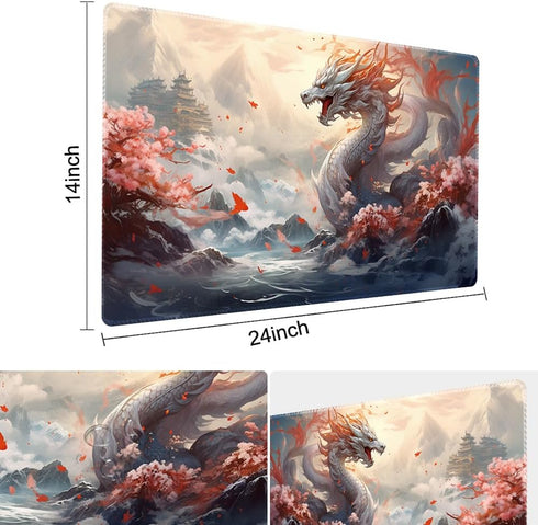 MTG Playmat Size 24x14in, Free Storage Bags, Non-Slip Backing, Ideal for TCG Card Game Enthusiasts (Guardian)