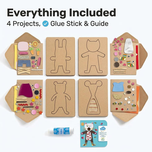 DJECO - Collages for Little Ones Arts & Crafts Kit - Rainy Day Activity - Premium Crafting Materials - Unleash