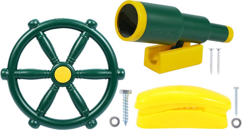 RedSwing Playground Accessories for Kids, Pirate Ship Wheel, Telescope, and Telephone Attachments for Outdoor Backyard