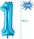 Tellpet Blue Number 1 Balloon, 40 Inch for Celebrations and Parties