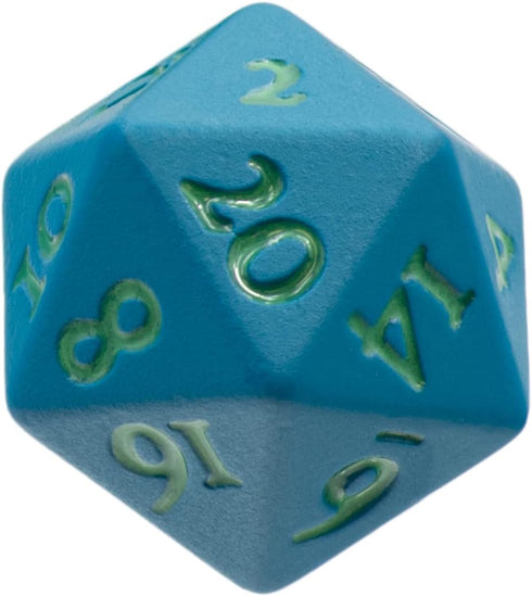 Ultra PRO - Vivid Heavy Metal Dice Set Teal 2ct: 20 Sided Dice for Role Playing Games, Matte Finish