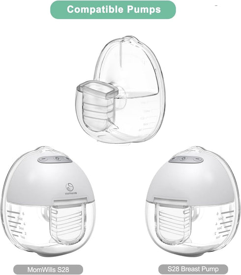 PDFans S28 Set 24mm Wearable Breast Pump Parts Compatible with MomWills Wearable Breast Pump Replacement Accessories