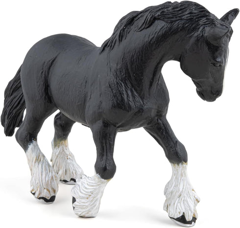 Papo Hand-Painted Figurine - Black Shire Horse Figure-51517 - Collectible for Children 3 Years and Up
