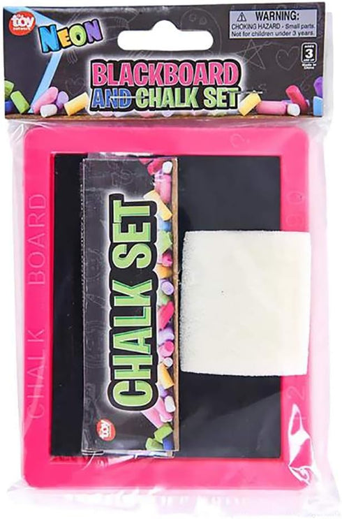 Set Neon Chalkboard Includes Board, Chalk, and Eraser, Educational Learning, Kids Prizes, Prize Giveaways, Party Favors