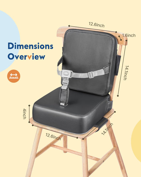 HOMEAL Booster Seat for Kitchen Chair - Toddler Booster Seat for Dining Table - Dining Seat with Adjustable Straps