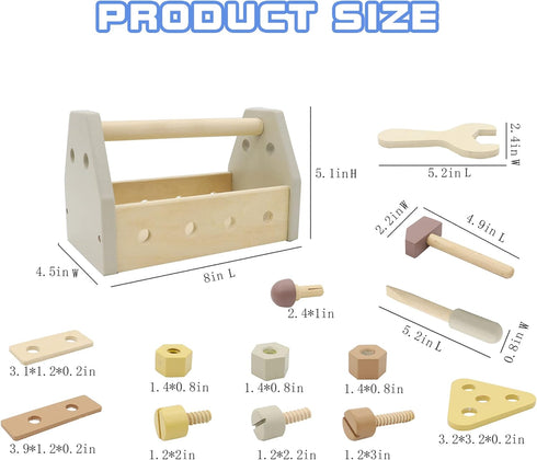 Sets Montessori Wooden Tools Kit Toddler Educational Construction Kids Toys Play Box Preschool Play Tool Wooden