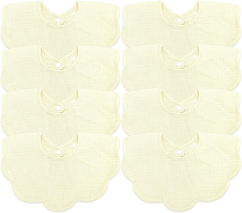 Baby Bibs for Girls Boys 8 Pack - Muslin Cotton Drool Bibs for Teething Babies