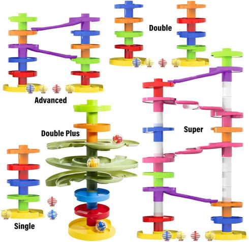 2-Way 9M+ WEofferwhatYOUwant Ball Drop Montessori STEM Ball Tower Toy for Toddlers | Dual Ramp Design, Expandable Green