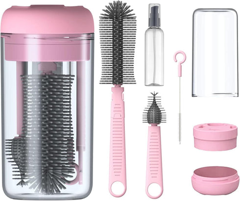 Generic Multi-Purpose Bottle Cleaner Brush Set for Travel I Baby Bottle Brush, Travel