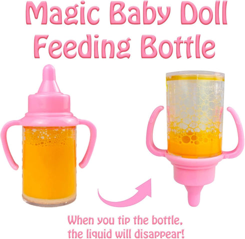 BNUZEIYI Baby Doll Accessories - Feeding & Caring Set with Diaper Bag & Bottles for Girls, Fits 14-16 Inch & 18 Inch