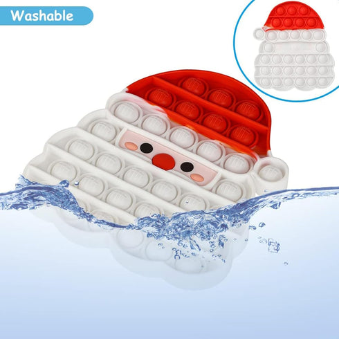 AIZIXIN Christmas Pop Bubble Fidget Sensory Toys, Santa Claus Squeeze Sensory Toys, Christmas Novelty Gifts for Kids