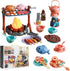 yoliyogo Pretend Play Campfire Toy Set with 45pcs Realistic BBQ Accessories,Fake Grill Foods,Tea
