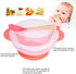 Slip Resistant Suction Bowls for Baby, Children Feeding Bowls with Sensing Spoon Cover for Home (Pink)