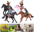 Western Figures - Model Action Figures, Horse Riding Plastic Indians Figurines Playset, 8 Pieces