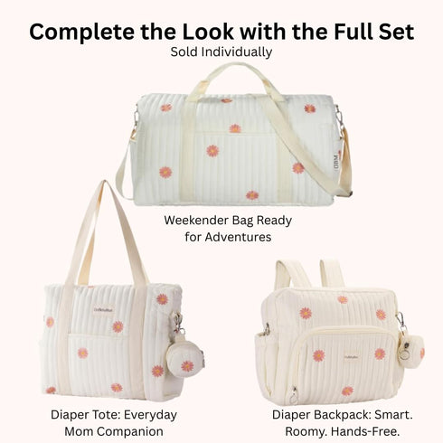 3pc Set, GOBABYMART Diaper Bag Tote Hospital Bag for Labor & Delivery, Maternity Travel Bag with Changing Pad