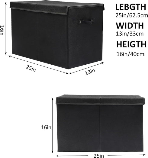 popoly Large Toy Box Chest Storage with Flip-Top Lid, Collapsible Kids Storage Boxes for Toys, 25"x13"x16"
