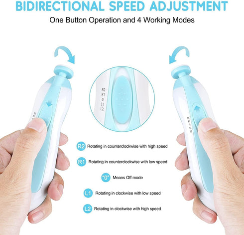 PHvilla Trimmer 6 Baby Nail Electric|Safe Baby Nail File|Baby Nail Clippers with Light and Grinding Pads for Newborn