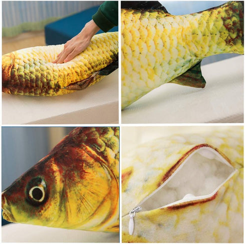 JULAN 3D Giant Soft Fish Cushion Pillow, Carp Plush Pillow Stuffed Toy for Home Decoration