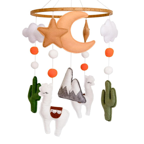 Llama Baby Crib Mobile, Neutral Nursery Decor, Desert Mobile for Crib, Nursery