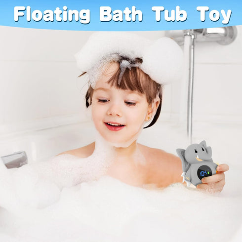 Baby Bath Thermometer with LED Display, Temperature Warning, Kids' Bathroom Safety Toy for Infants