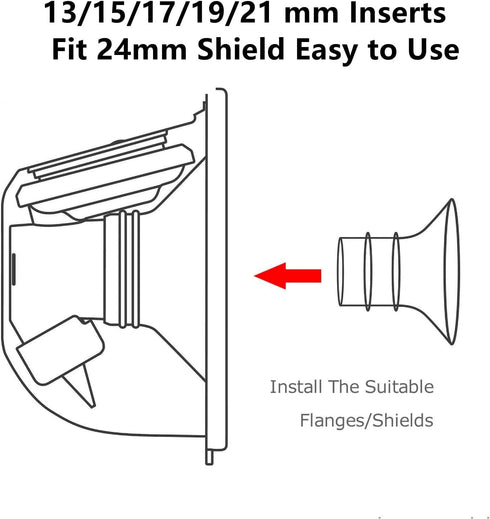 17/19/21mm S9/S10/S12/S9 Pro/S12 S9/S10/S12 Replace,6pcs Flange Insert Compatible with Pro Wearable Breastpump