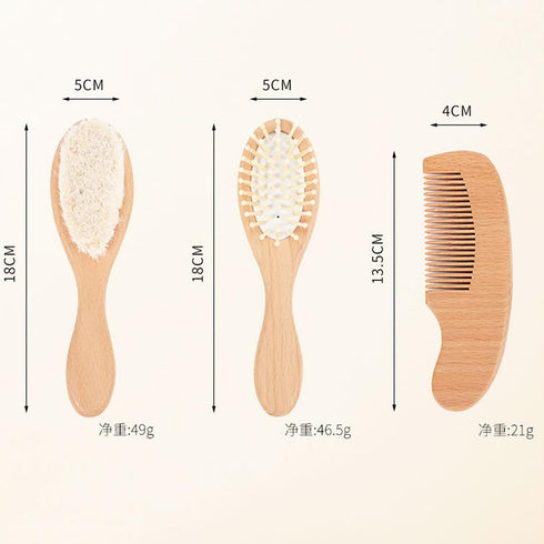 XFYSDIY Set Set Personalized Baby Hair Brush and Comb for Newborn, Custom Wooden Toddler Hair Brush with Soft Goat