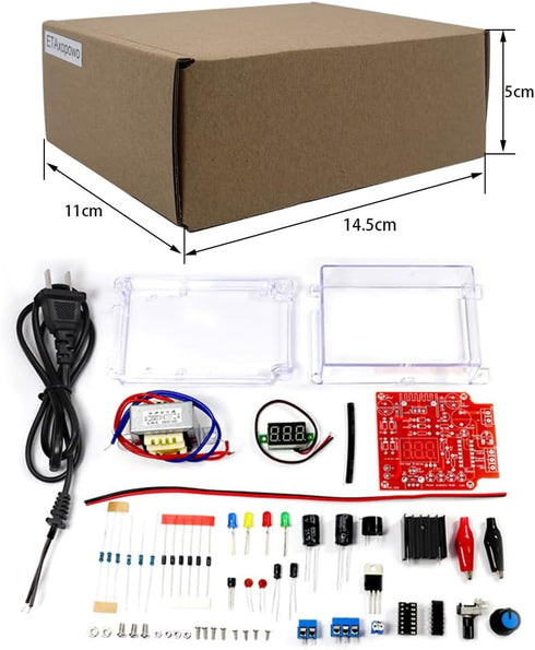 DIY Electronic Kits lm317 Power Supply Voltage Regulator, 110V to DC1.25-12V Soldering Project Kit for Adults