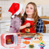BoterLun Set 6 3+ Microwave Toys Kitchen Play with Light Sound,Kids Pretend Play Electronic Oven with Play Food
