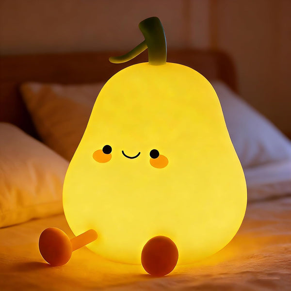 Pear Night Light for Kids, Nursery Night Lights, Bedside Touch Lamp, Cute