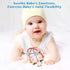 Baby Teether Toy - Silicone Rattle Sensory Teething Toy for Sore Gums, BPA Free, Navajo White for Babies 3 Months+