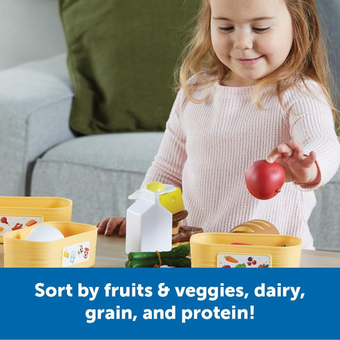 Learning Resources New Sprouts Pick and Sort Food Groups - 26 Piece Montessori Educational Toy for Kids 18+ Months